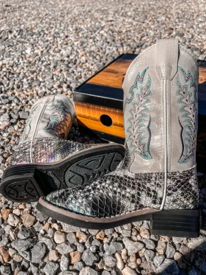 YOUTH MULTI COLORED SQUARE TOE BOOTS