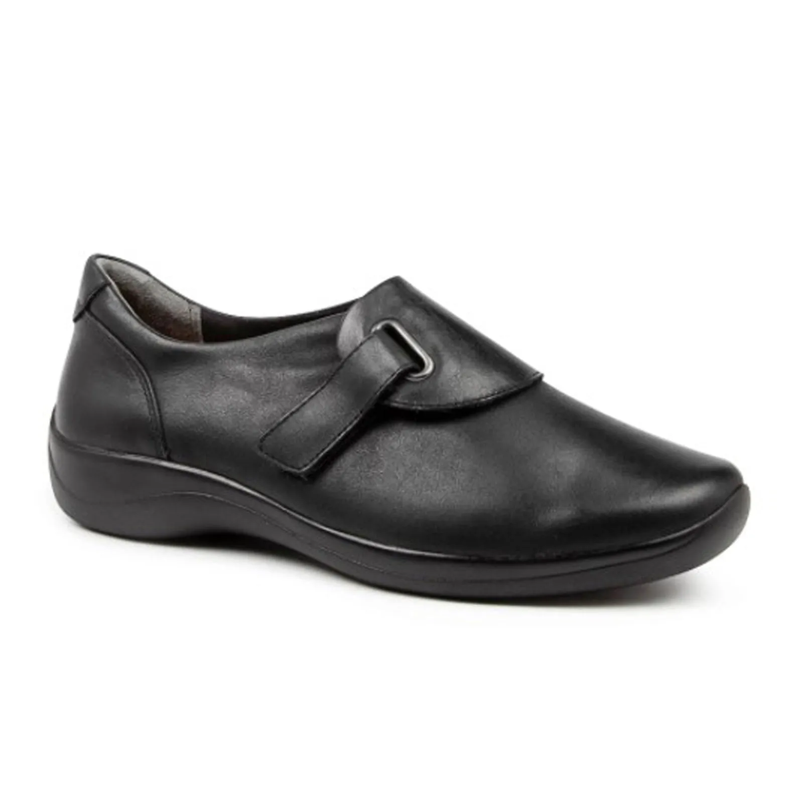 Ziera Jimmy Extra Wide Slip On (Women) - Black Leather